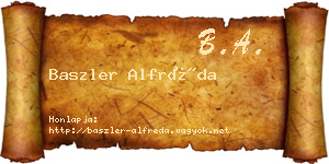 Baszler Alfréda névjegykártya